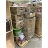 Image 2 : PALLET OF STORAGE LOCKER CONTENTS INCLUDING; CLOTHING, FOLDING CHAIR, PEA STONE & MORE