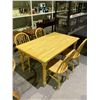 Image 2 : WOOD DINING TABLE WITH 4 CHAIRS 60X36X30"