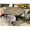 Image 1 : ROUND DINING TABLE WITH 4 CHAIRS 60X30" (SOME PHYSICAL DAMAGE)