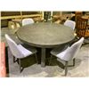 Image 2 : ROUND DINING TABLE WITH 4 CHAIRS 60X30" (SOME PHYSICAL DAMAGE)