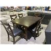 Image 2 : DINING TABLE 62X40" WITH FOLDOUT LEAF 18" & 6 CHAIRS  (SOME COSMETIC DAMAGE)