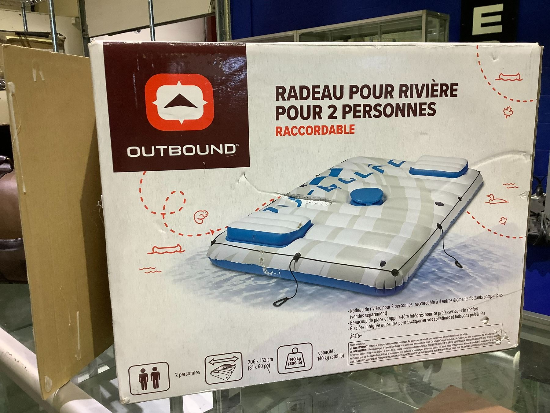 Large Storage Raft *NEW* OUTBOUND CONNECTABLE 2-PERSON RIVER RAFT 81X60