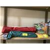 Image 1 : ASSORTED CAMPING ITEMS INCLUDING; OZARK TRAIL INFLATABLE MATTRESS 75X39X8-3/4", ROPE, TENTS & MORE