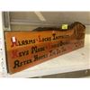 Image 2 : LIVE EDGE WOOD HANGING BUSINESS SIGN WITH CLOCK WITH PROTECTIVE COATING APPROX 48X16"