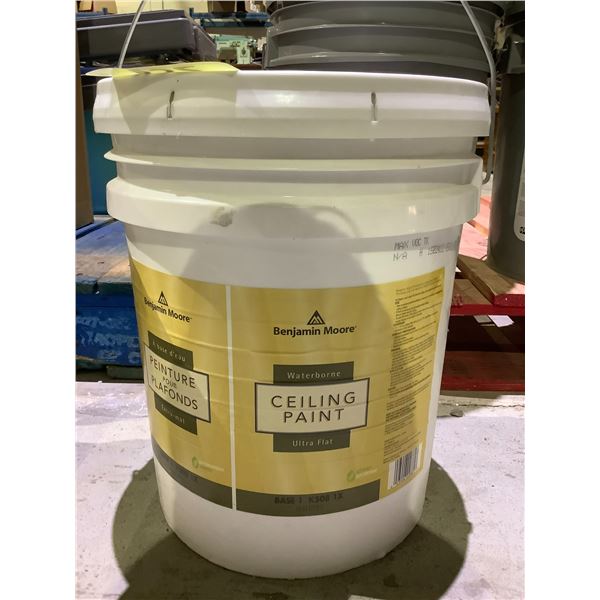 5 GALLON PAIL OF BENJAMIN MOORE WATERBORNE CEILING PAINT ULTRA FLAT