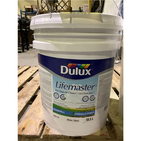 5 GALLON PAIL OF DULUX LIFEMASTER ACRYLIC LATEX PAINT EGGSHELL 59311A