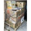 Image 2 : PALLET OF STORAGE LOCKER CONTENTS INCLUDING; CLEANING SUPPLIES, BOOKS, KITCHENWARE & MORE