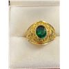 Image 1 : 18K (STAMPED 750) GREEN SAPPHIRE RING SIZE 5.5 (5.8G)