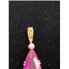 Image 2 : 14K 4 PEARL, PINK SAPPHIRE PENDANT