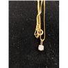 Image 2 : 14K NECKLACE WITH WHITE STONE