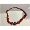 Image 2 : TIBETAN RED CORAL AND TURQUOISE NECKLACE