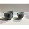 Image 1 : BLUE AND WHITE CALLIGRAPHY CUP AND FLOWER CUP