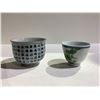 Image 2 : BLUE AND WHITE CALLIGRAPHY CUP AND FLOWER CUP