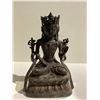 Image 1 : CINNABAR AND LACQUERED BRONZE BUDDHA FIGURE