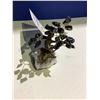 Image 2 : BLACK TOURMALINE CRYSTAL TREE SMALL ON AMETHYST GEODE BASE RETAIL $249.51 APPROX 4X2X2"