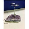 Image 2 : AMETHYST GEODE BRAZIL CANDLE HOLDER RETAIL $389.51 APPROX 5X5X3"