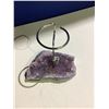 Image 3 : AMETHYST GEODE BRAZIL CANDLE HOLDER RETAIL $389.51 APPROX 5X5X3"