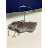 Image 2 : AMETHYST GEODE BRAZIL CANDLE HOLDER RETAIL $389.51 APPROX 4X5-1/2X2"