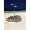 Image 2 : AMETHYST GEODE BRAZIL CANDLE HOLDER RETAIL $389.51 APPROX 5X5X3"