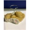 Image 2 : CITRINE GEODE BRAZIL CANDLE HOLDER RETAIL $689.51 APPROX 4X6-1/2X4"