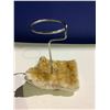 Image 2 : CITRINE GEODE BRAZIL CANDLE HOLDER RETAIL $389.51 APPROX 5X3-1/2X3"