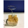 Image 2 : CITRINE GEODE BRAZIL CANDLE HOLDER RETAIL $389.51 APPROX 5X3X3"