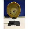 Image 1 : AGATE SLICE ON METAL STAND- AGATE SIZE APPROX 6X8- RETAIL $3498.51