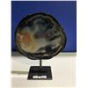 Image 1 : AGATE SLICE ON METAL STAND- AGATE SIZE APPROX 8X7"- RETAIL $3498.51