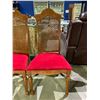 Image 2 : 6 MATCHING WICKER BACK RED DINING CHAIRS