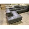 Image 1 : *TESTED WORKING* LEATHER 2-PIECE SECTIONAL SOFA WITH ONE ELECTRIC RECLINING