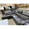 Image 2 : *TESTED WORKING* LEATHER 2-PIECE SECTIONAL SOFA WITH ONE ELECTRIC RECLINING