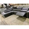 Image 3 : *TESTED WORKING* LEATHER 2-PIECE SECTIONAL SOFA WITH ONE ELECTRIC RECLINING