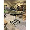 Image 2 : BAR HEIGHT GLASS TOP INDUSTRIAL STYLE TABLE 59" DIAMETER