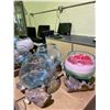 Image 3 : 3 HANDMADE MOLTEN GLASS BOWLS ON TEAK WOOD BASES ONE WITH CANDLE