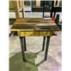 Image 2 : INDUSTRIAL STYLE END TABLE, METAL LEGS WITH WOOD EPOXY RESIN TOP WITH DURABLE RUBIO OIL FINISH