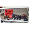 Image 1 : ASSORTED ITEMS INCLUDING; SPECIAL EVENT SIGN, PHONE CASES, CHARGING CORDS, HELMET & MORE