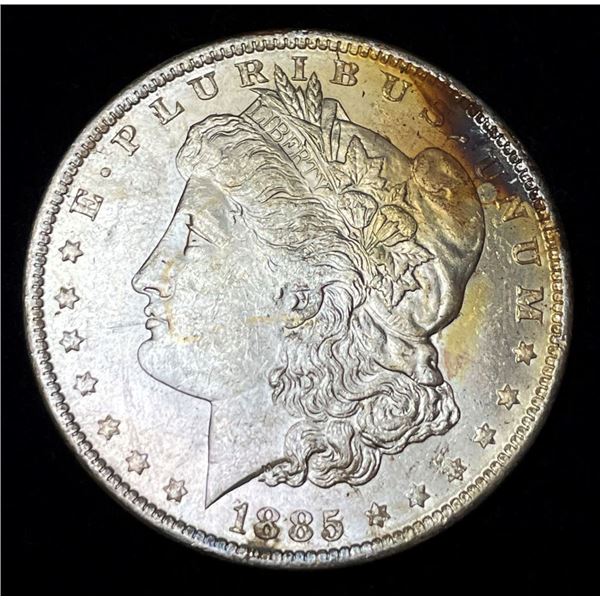 1885-O Morgan Silver Dollar MS60 Rust Rainbow Details