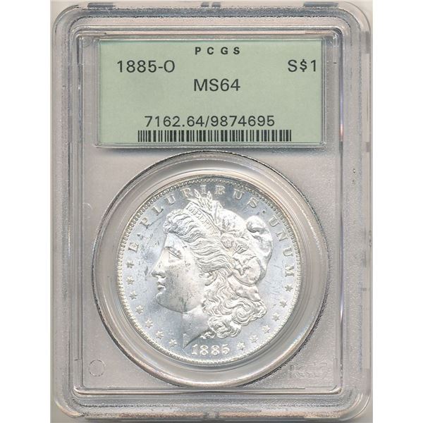 1885-O Morgan Silver Dollar PCGS MS64 OGH