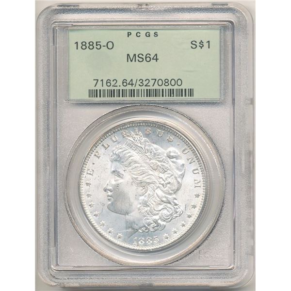1885-O Morgan Silver Dollar PCGS MS64 OGH