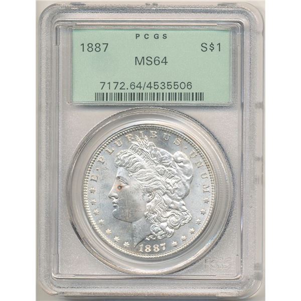 1887 Morgan Silver Dollar PCGS MS64 OGH