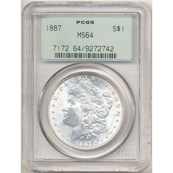1887 Morgan Silver Dollar PCGS MS64 OGH