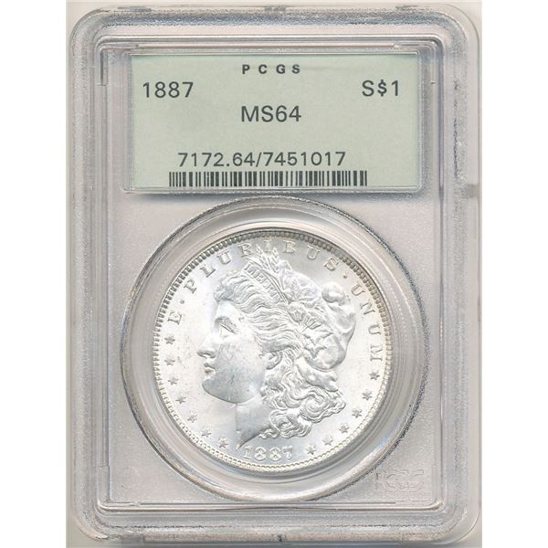 1887 Morgan Silver Dollar PCGS MS64 OGH