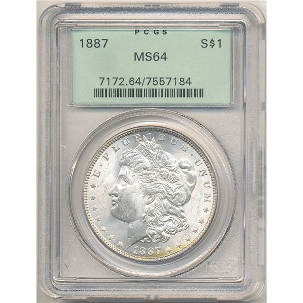 1887 Morgan Silver Dollar PCGS MS64 OGH