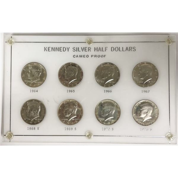 1964-1976 Kennedy Proof Silver Half Dollar (8-coins)