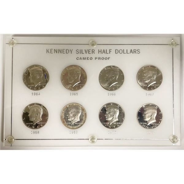1964-1976 Kennedy Proof Silver Half Dollar (8-coins)