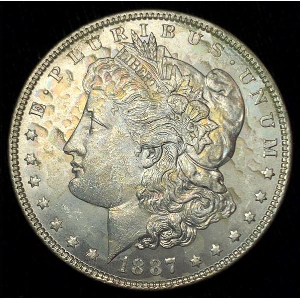 Rusty 1887 Morgan Silver Dollar MS64 Details