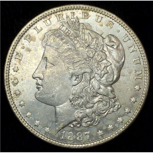 Rusty 1887 Morgan Silver Dollar MS64 Details