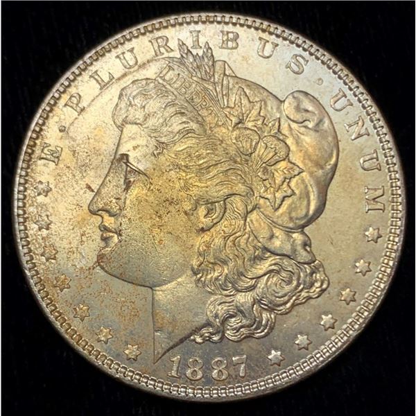 Rusty 1887 Morgan Silver Dollar MS64 Details
