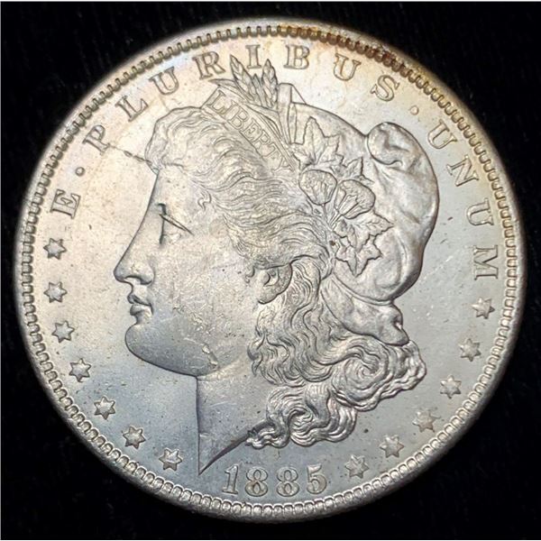 Rusty 1885-O Morgan Silver Dollar MS64 Details