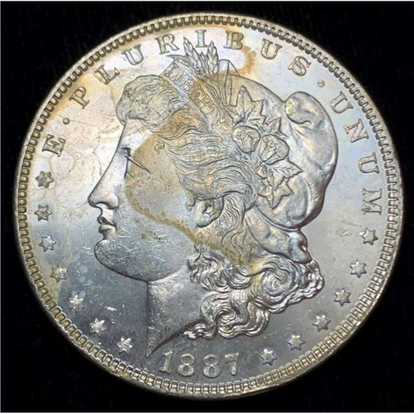 Rusty 1887 Morgan Silver Dollar MS65 Details